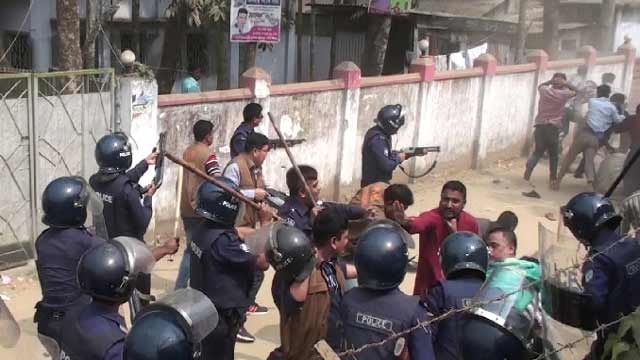 হবিগঞ্জে পুলিশের সাথে বিএনপির সংঘর্ষে ২০ জন গুলিবিদ্ধসহ আহত ৫০