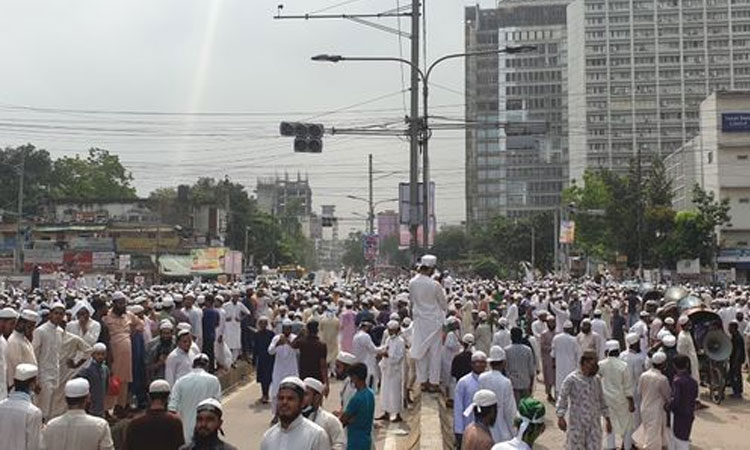 হেফাজতের ফ্রান্সবিরোধী সমাবেশ, যানচলাচল বন্ধ